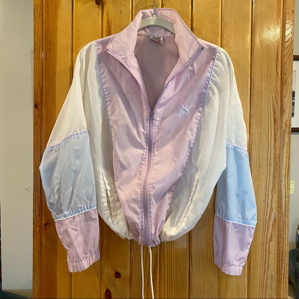 puma • windbreaker pastel purple pink white jacket high collar